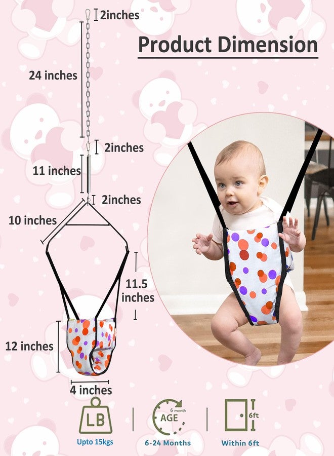Vparents 2 in 1 Toddler Jumper Cum Baby Walking Harness Function, Fun Activity for 6-12 Months Infant Preemiee (Orange) - Image 3